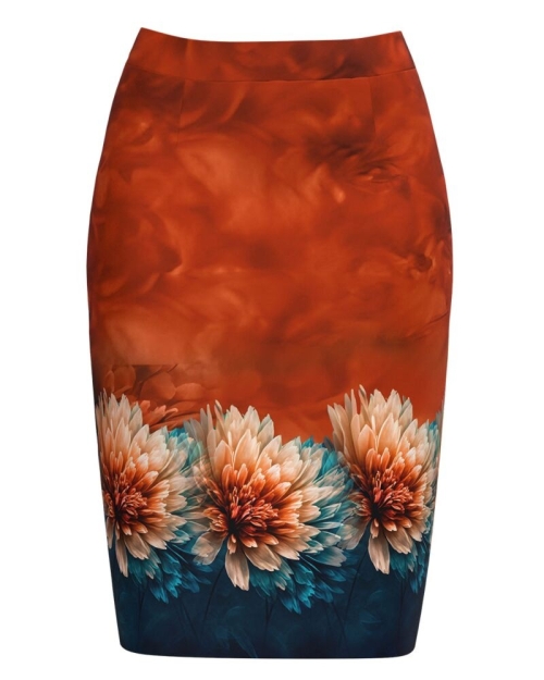 Fusta conica imprimata cu model floral CMD4682