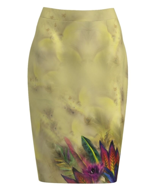 Fusta conica imprimata cu model floral multicolor CMD1137