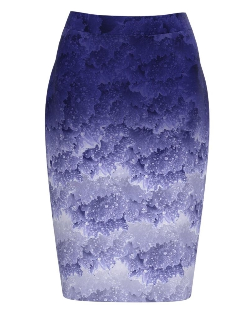 Fusta conica indigo imprimata cu model floral CMD1767 - Img 1
