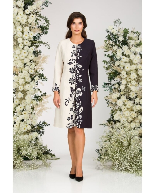 Jacheta de dama lunga imprimata cu model Floral CMD2449 - Img 1
