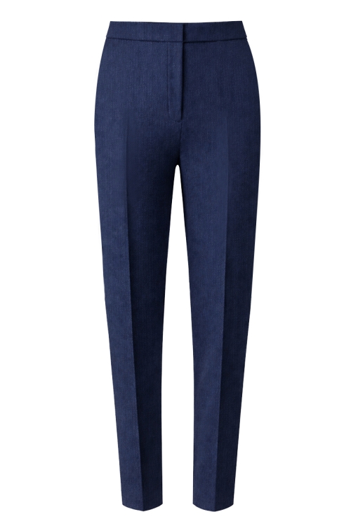 Pantaloni conici bleumarin din stofa fina Valeria
