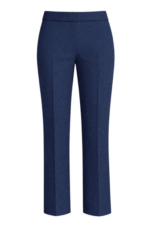 Pantaloni drepti bleumarin din stofa fina Valeria
