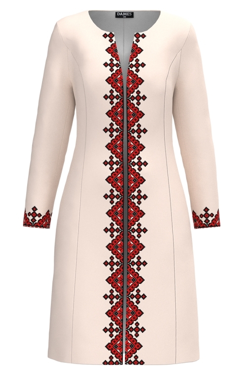 Pardesiu ivory subtire imprimat cu model traditional