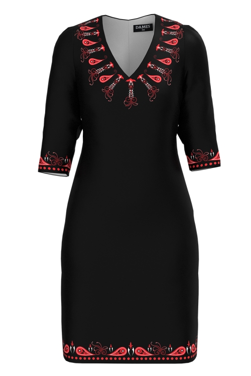 Rochie casual cu decolteu in V imprimata floral AW24