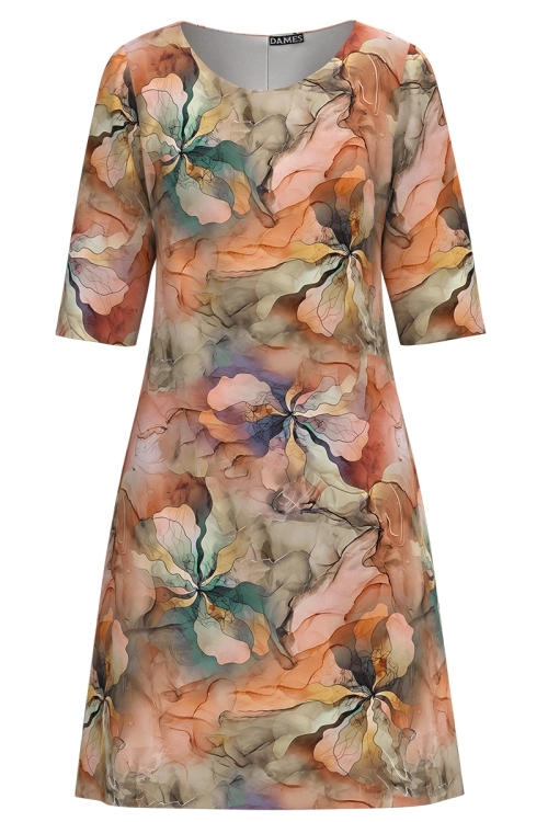 Rochie casual cu imprimeu multicolor