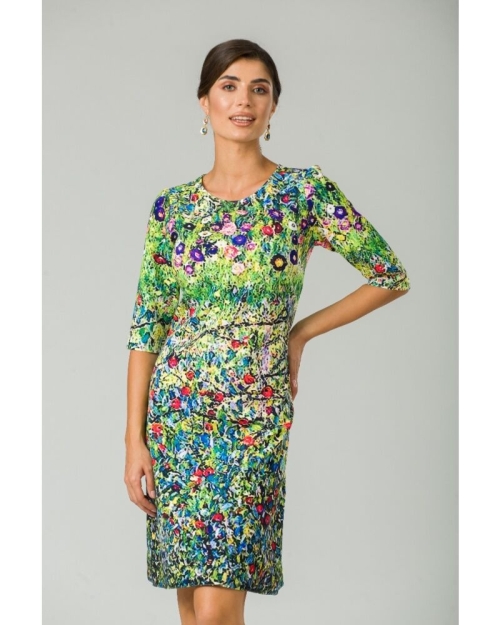 Rochie casual cu maneca imprimata digital cu model floral CMD154 - Img 1