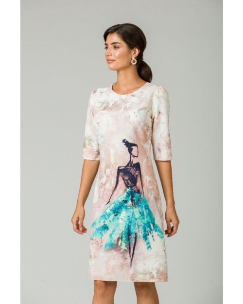 Rochie casual cu maneca imprimata digital Fashion CMD215 - Img 3