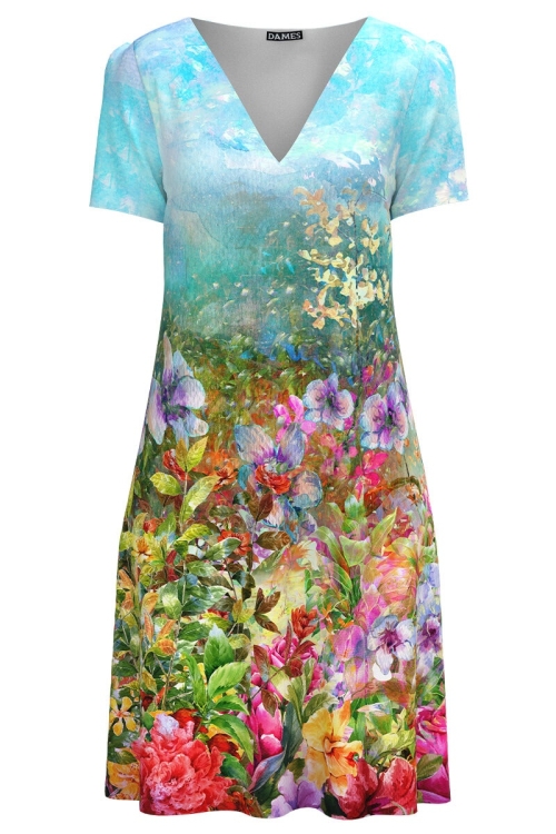 Rochie casual de vara imprimată cu model Floral multicolor CMD2962 - Img 2
