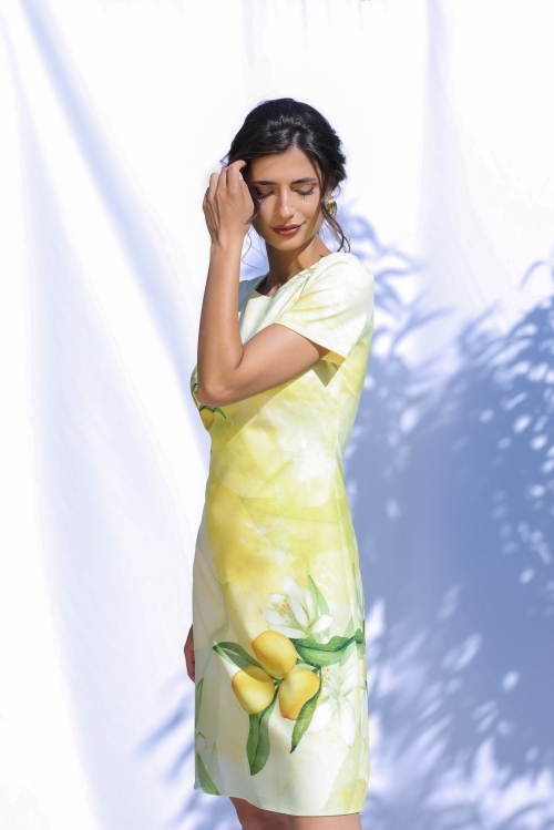 Rochie casual de vara imprimata Flori de lamai CMD713 - Img 2