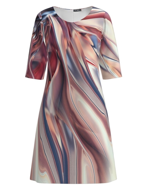 Rochie casual imprimata cu model abstract