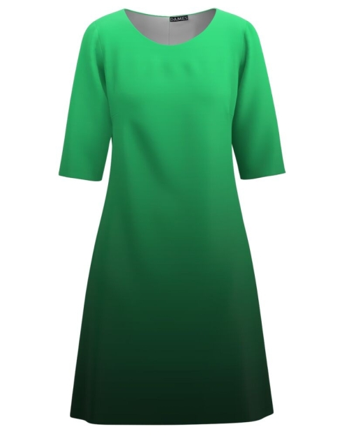 Rochie casual imprimata in nuante verde degrade CMD3187 - Img 1