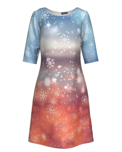 Rochie casual imprimata Snowflakes CMD298 - Img 1
