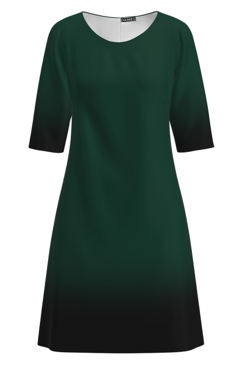 Rochie casual imprimata verde in degrade CMD3323 - Img 2