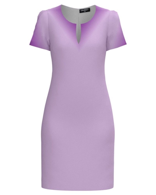 Rochie casual lila cu decolteu lacrima imprimat in degrade SS24