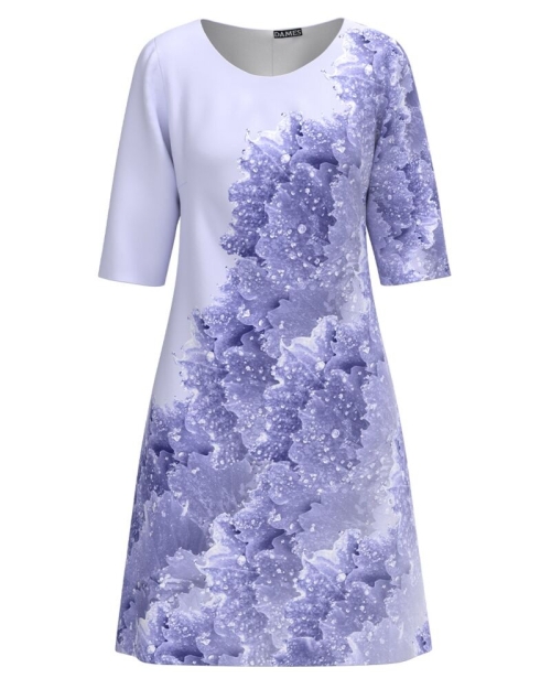 Rochie casual lila imprimata Picaturi de roua CMD1757 - Img 1