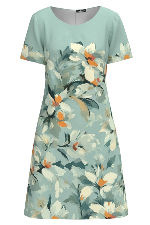 Rochie casual vernil imprimata cu model floral