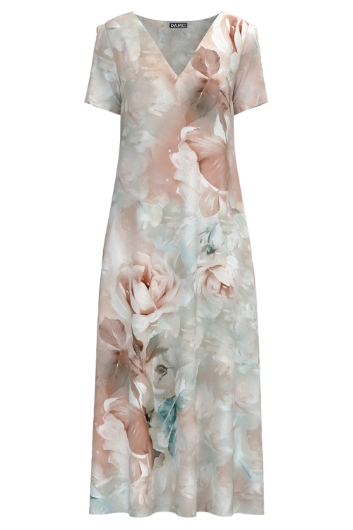 Rochie de vara lunga cu buzunare imprimata floral