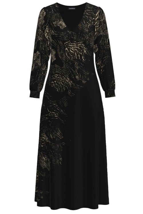 Rochie eleganta cu maneca lunga imprimata animal print CMD1632 - Img 2