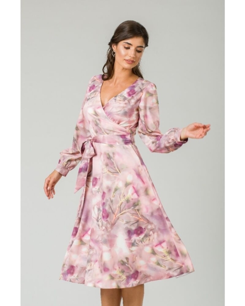 Rochie eleganta cu maneca lunga imprimata Floral CMD234 - Img 1