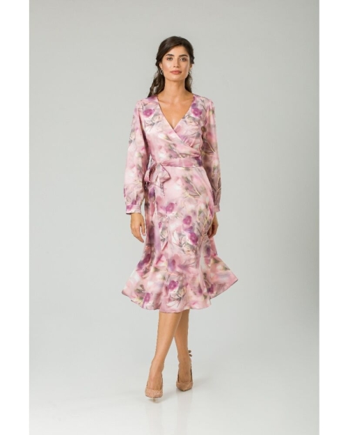 Rochie eleganta cu maneca lunga imprimata Floral CMD234 - Img 3
