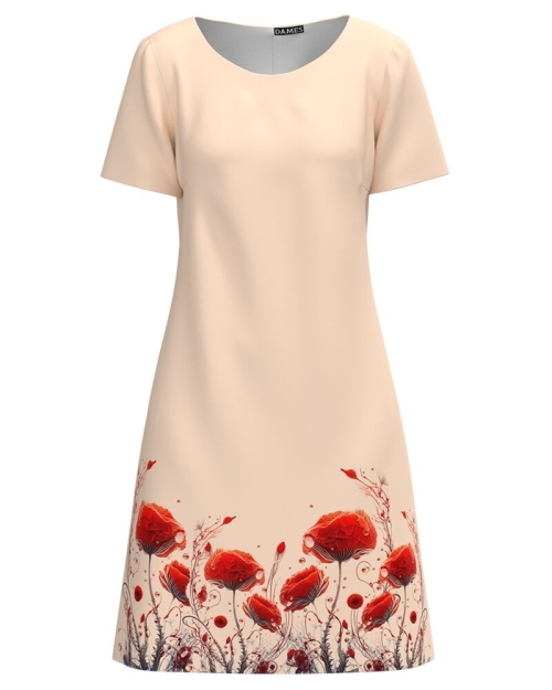 Rochie evazata imprimata cu model Maci CMD4329