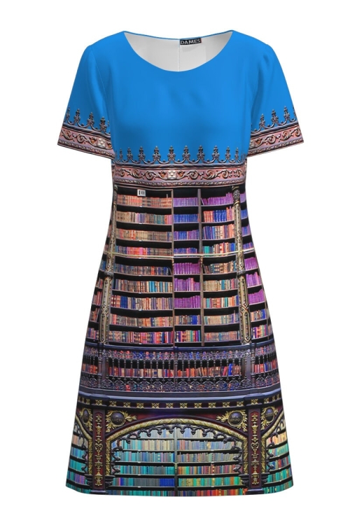 Rochie evazata imprimata digital Carti CMD133 - Img 2