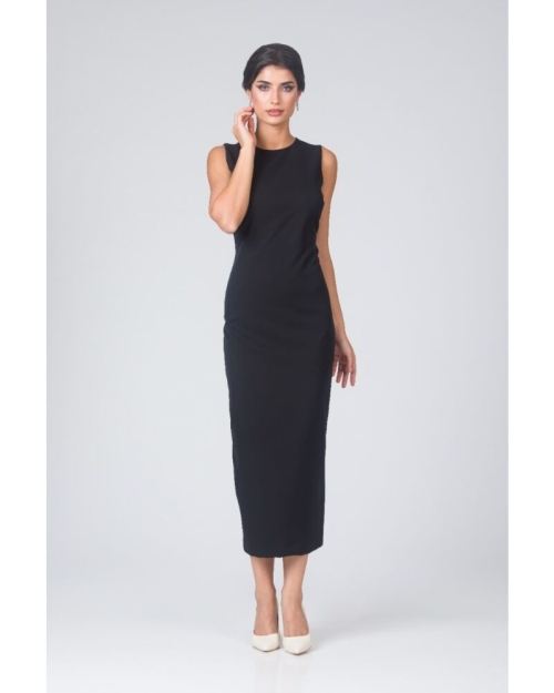Rochie neagra lunga cu capa detasabila CMD4877 - Img 4