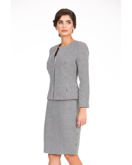 Sacou cambrat cu model Pepit CMD3386 - Img 2