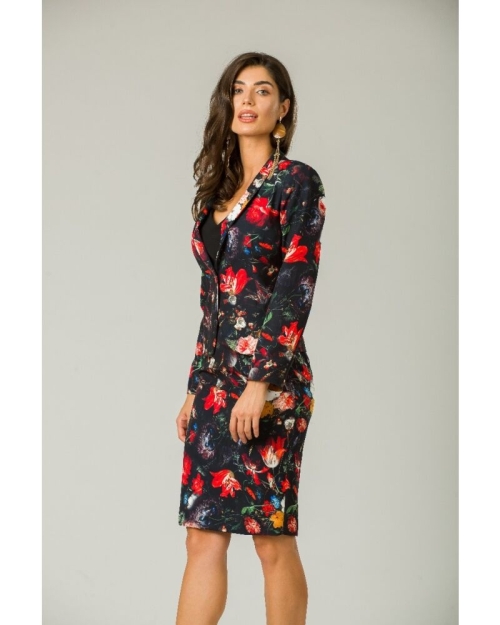 Sacou cambrat imprimat digital model floral A063 - Img 4