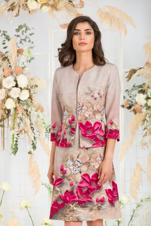Sacou cambrat imprimat Floral CMD585 - Img 6