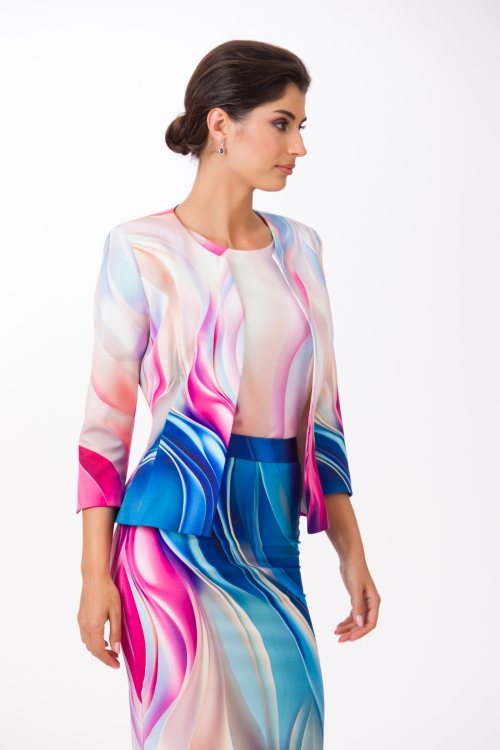 Sacou cambrat imprimat multicolor SS24 Stoc - Img 4