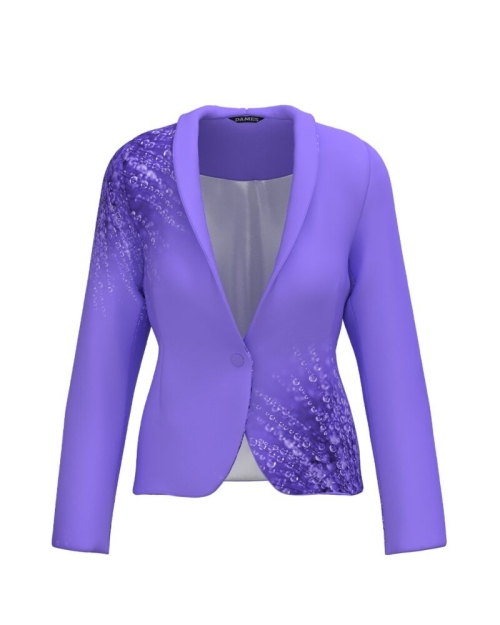 Sacou cambrat lila imprimat Picaturi de roua CMD4814