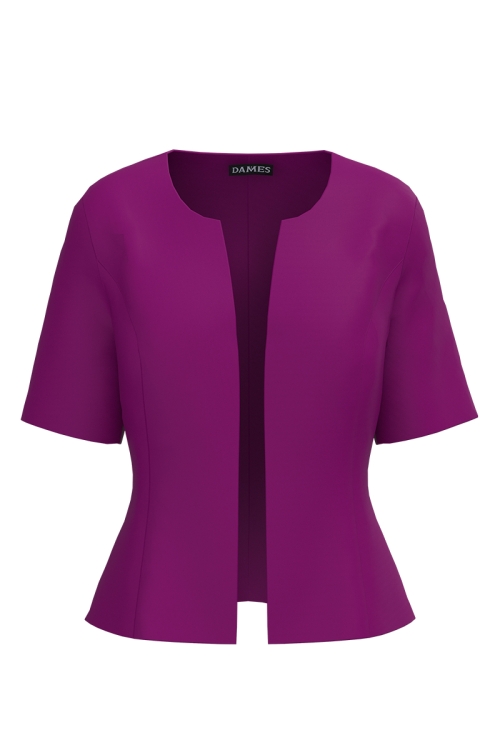 Sacou magenta de vara cu maneca scurta