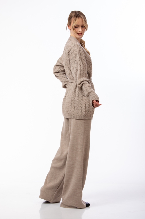 Set dama pantalon drept si cardigan cu maneca lunga - Img 4