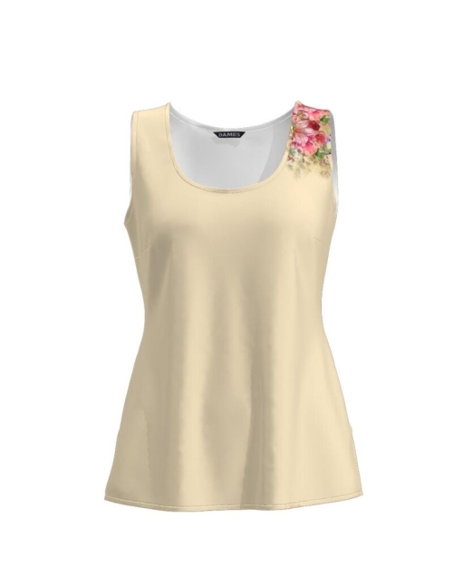 Top casual nude imprimat cu model floral CMD780