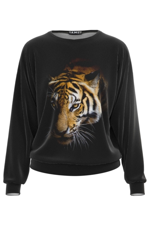 Bluza animal print tip hanorac din catifea CMD1399 - Img 3