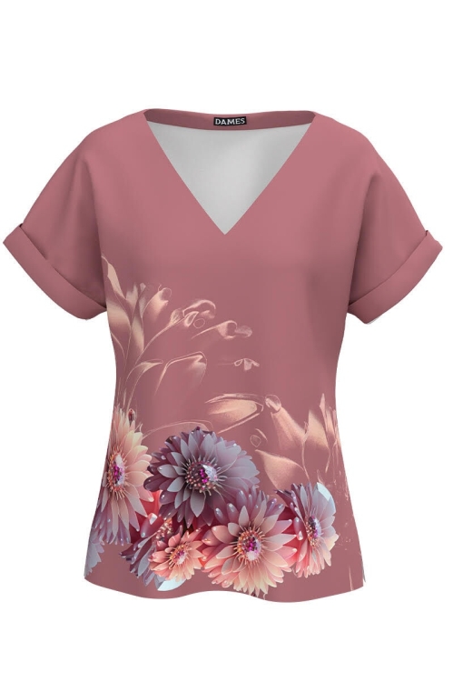 Bluza de vara cu maneca raglan imprimata cu model floral CMD4467 - Img 2
