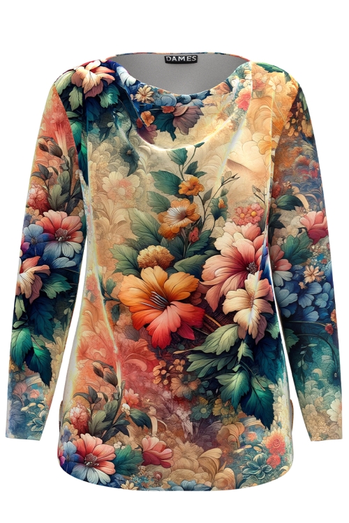 Bluza din catifea cu imprimeu floral