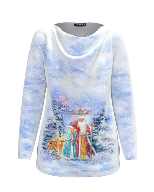 Bluza din catifea cu imprimeu Mos Nicolae CMD3579