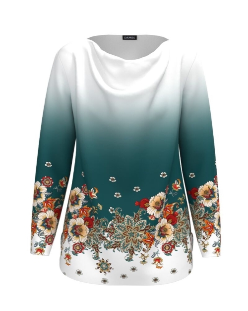 Bluza din catifea imprimata cu model floral CMD1305