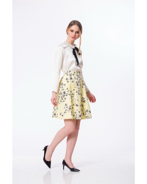 Bluza office alba din satin M1111A - Img 4
