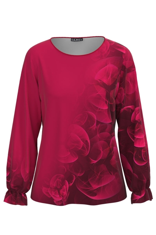 Bluza Viva Magenta imprimata cu model floral CMD3684 - Img 2