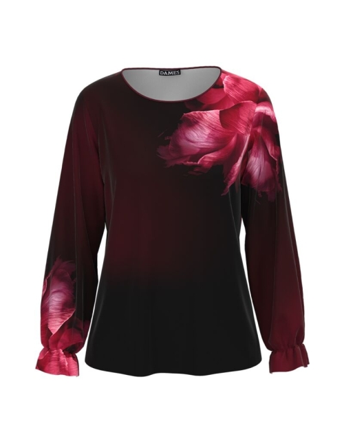Bluza Viva Magenta imprimata cu model floral CMD3686 - Img 1
