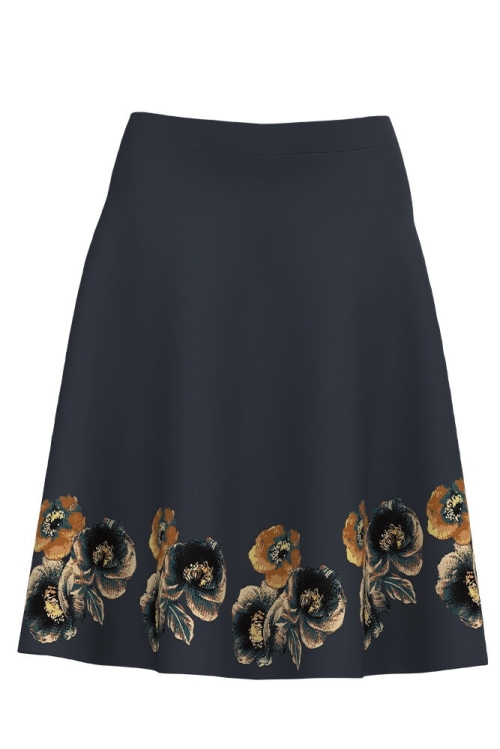 Fusta clos antracit imprimata cu model floral CMD4176 - Img 2