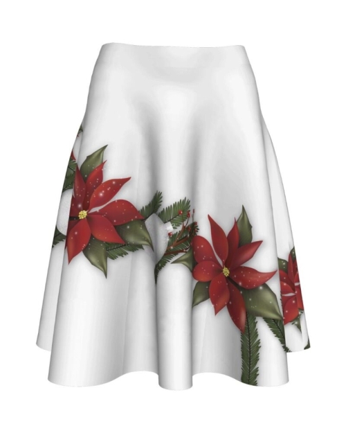 Fusta clos imprimata Poinsettia A817C3