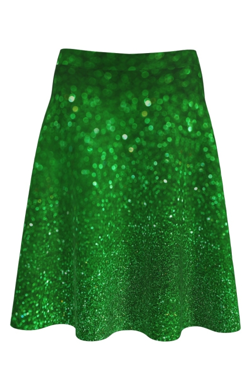 Fustă cloș imprimată Sparkling Green A817SG - Img 2