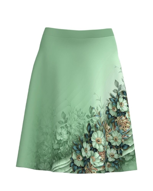 Fusta clos vernil imprimata cu model floral CMD4263