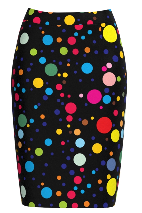 Fusta conica imprimata buline colorate SS25