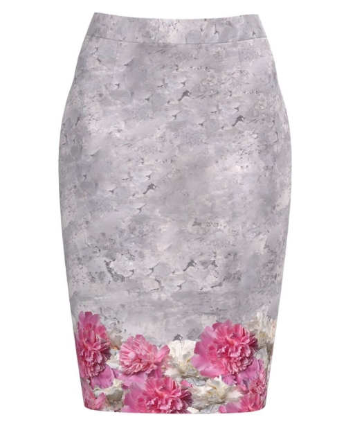Fusta conica imprimata cu model floral Bujori CMD2129