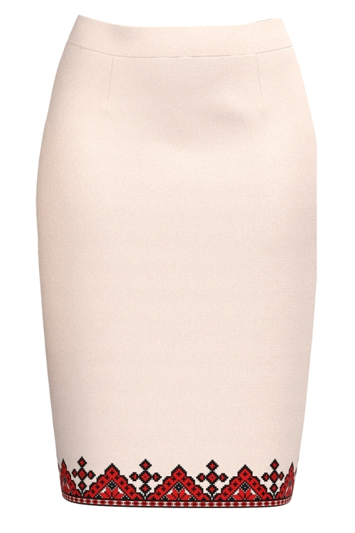 Fusta conica ivory imprimata cu model traditional